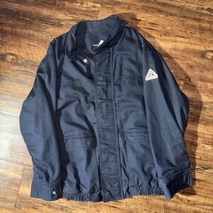 Bulwark FR Navy Fire Resistant Full Zip Jacket Workwear Men's Large